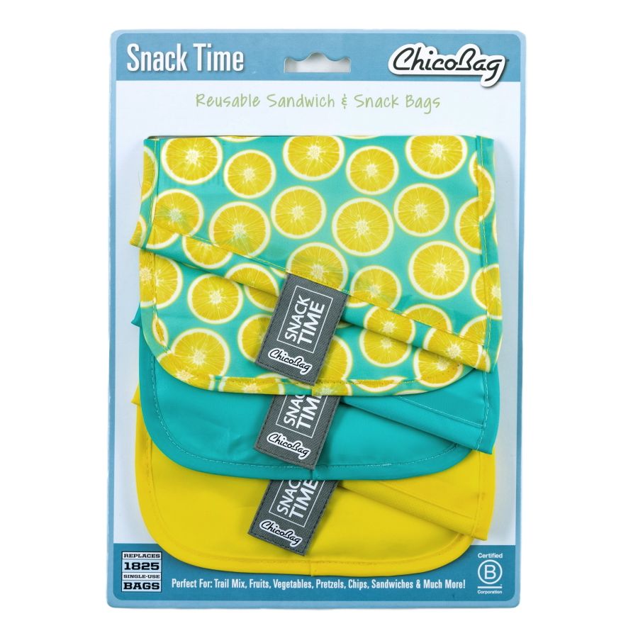 ChicoBag Snack Time Snack/Sandwich Bags (3-pack) Lemon