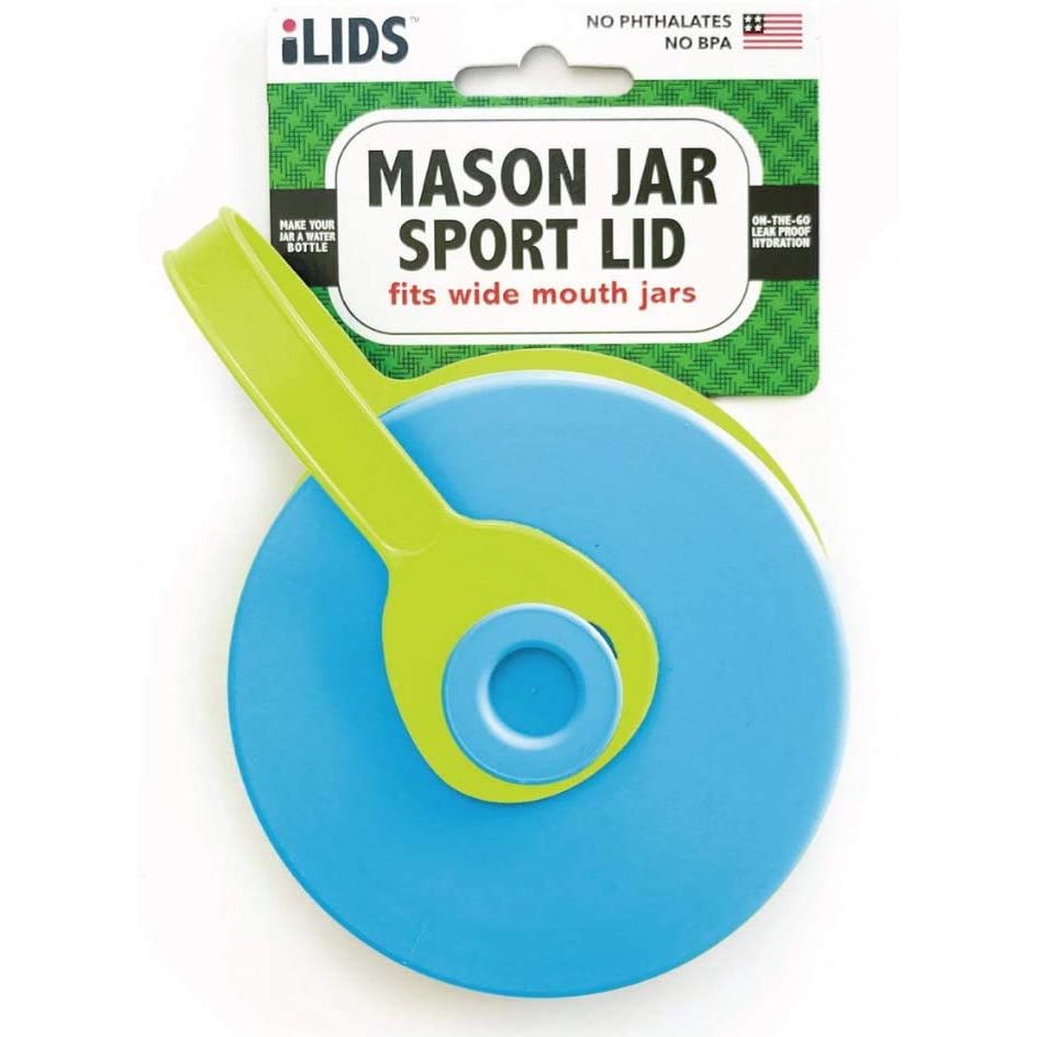 iLid Mason Jar Leak-Proof SPORT Lid, Wide Mouth Sky Blue