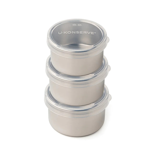 Ukonserve Stainless Steel Dip Containers with Silicone Lid (Set of 3)