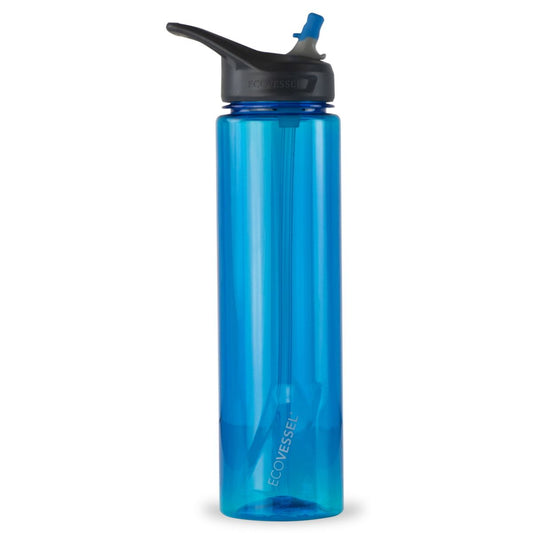 32 oz EcoVessel Wave Sports Water Bottle with Silicone Straw