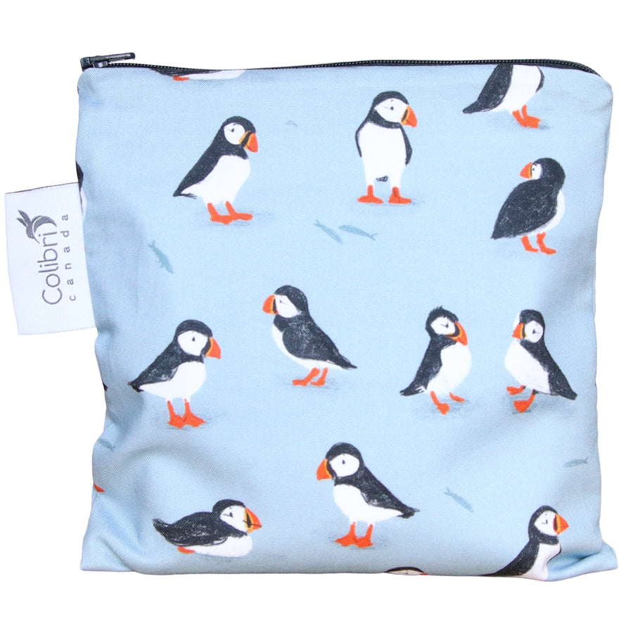 Colibri Large Reusable Sandwich & Snack Bag Puffins