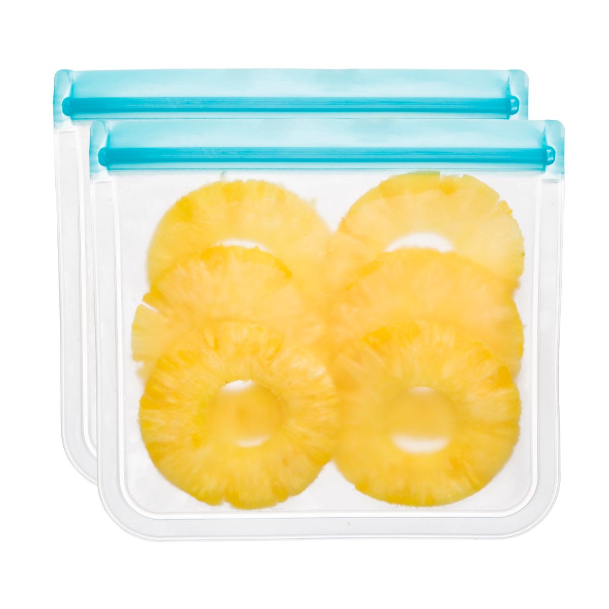 (re)zip Lay-Flat Lunch Size Leakproof Reusable Storage Bag Aqua (2-pack)