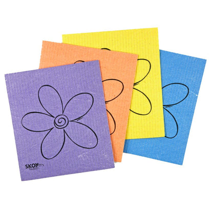 SKOY Cleaning Cloths, MIXED COLOURS (Pack of 4) Package of 4 (Assorted Colours)