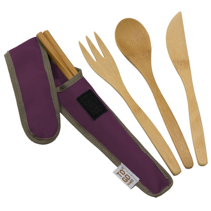 To Go Ware RePETe Bamboo Utensil Set Mulberry (Dark Purple)