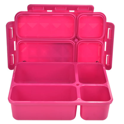 Go Green Leak-Proof 4-Compartment Breakbox (Medium) Pink
