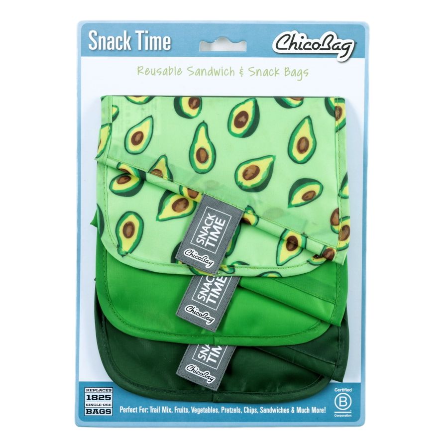 ChicoBag Snack Time Snack/Sandwich Bags (3-pack) Avocado