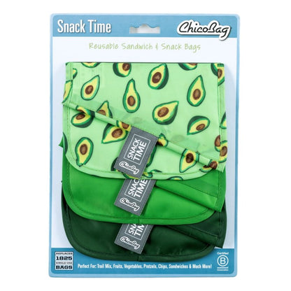 ChicoBag Snack Time Snack/Sandwich Bags (3-pack) Avocado