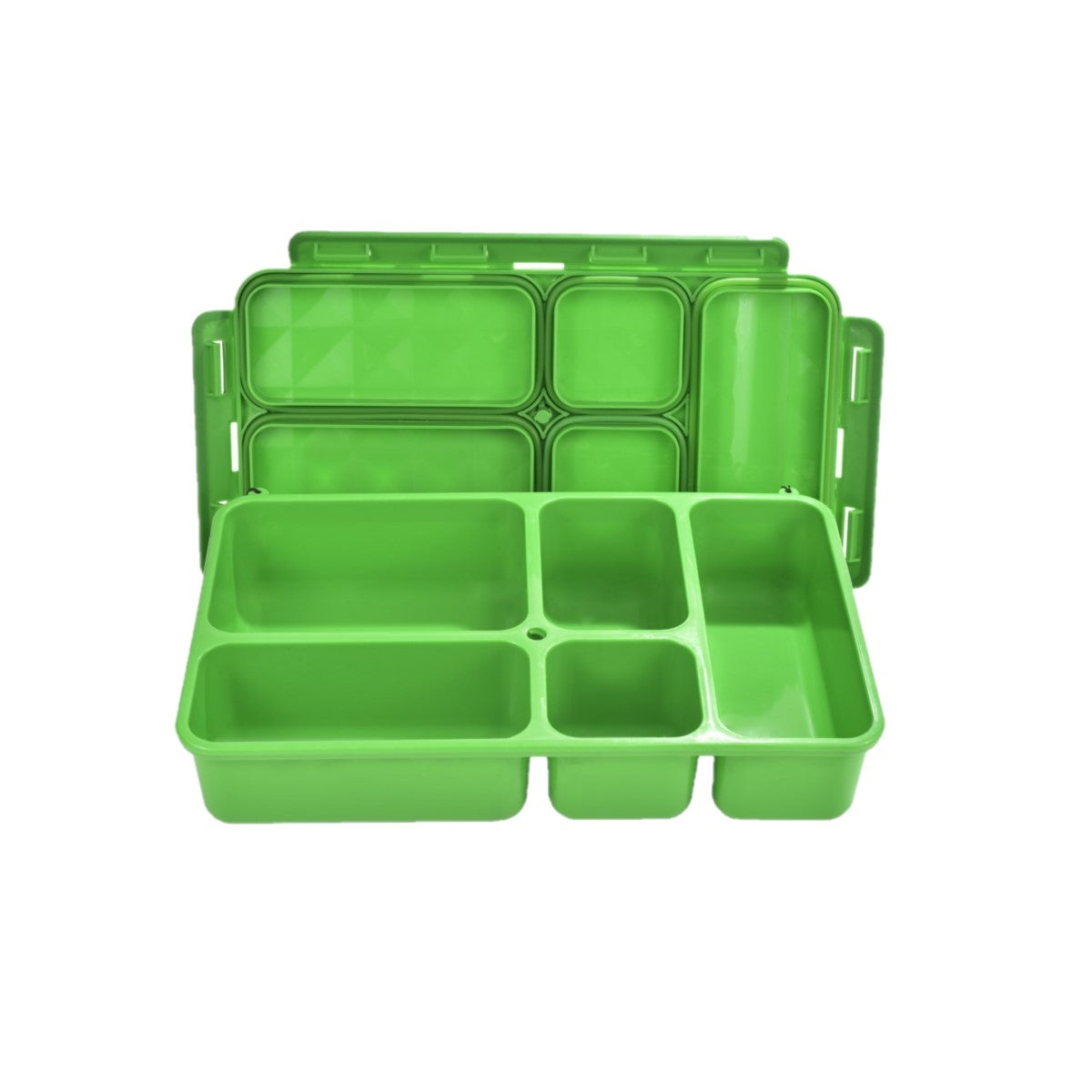 Go Green 5-Compartment Leak-Proof Snackbox (Small) Green