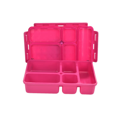 Go Green 5-Compartment Leak-Proof Snackbox (Small) Pink