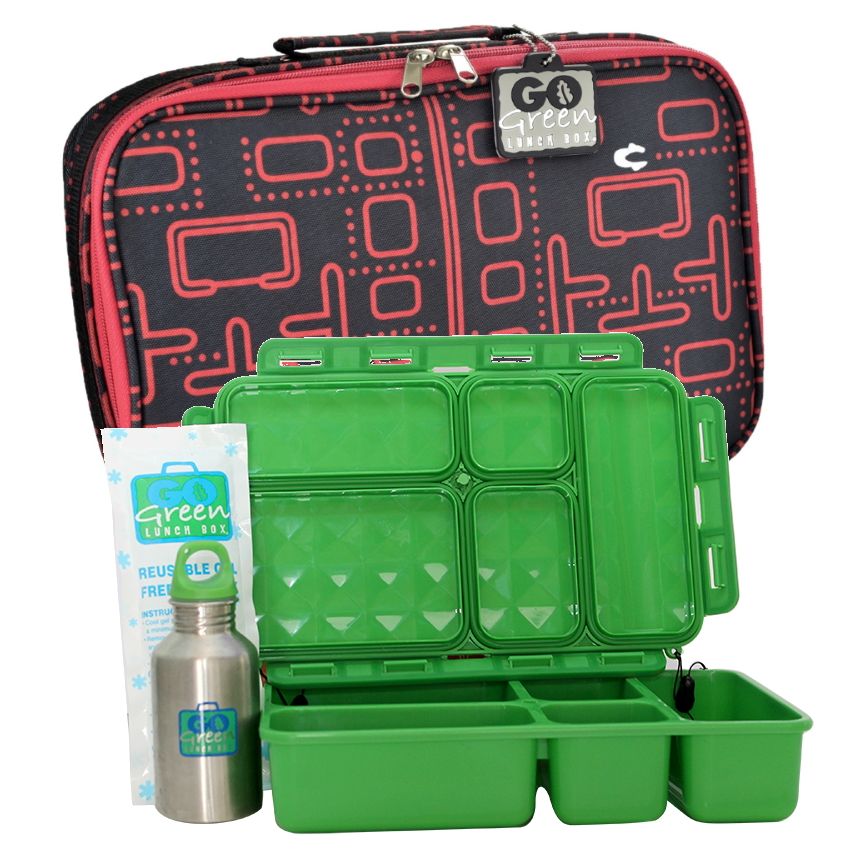 Go Green Leak-Proof Lunchbox Set Packman with Green Food Box