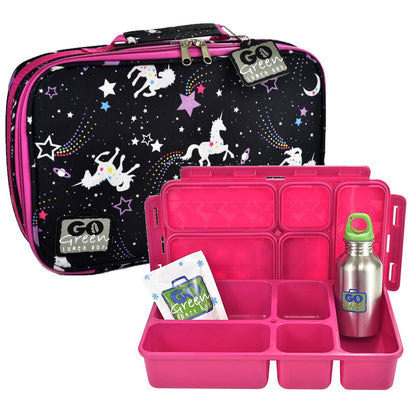 Go Green Leak-Proof Lunchbox Set Magical Sky with Pink Food Box