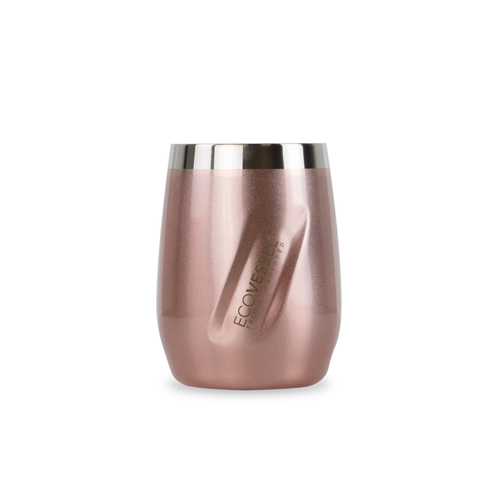 10 oz EcoVessel PORT Vacuum Insulated Stainless Steel Wine Cup Rose Gold