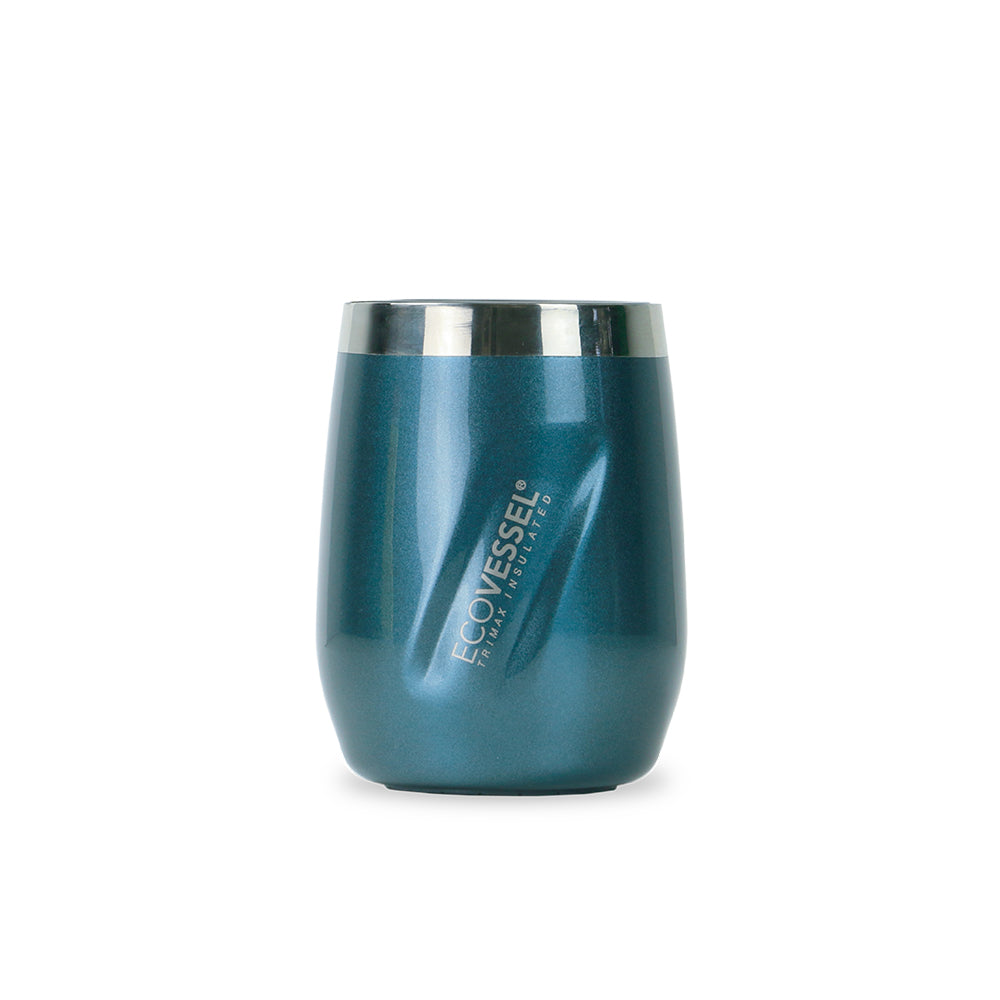 10 oz EcoVessel PORT Vacuum Insulated Stainless Steel Wine Cup Blue Moon