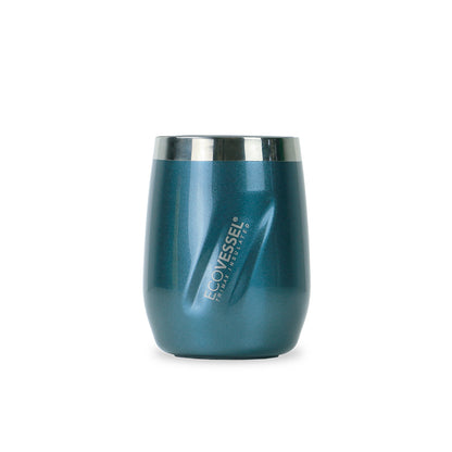 10 oz EcoVessel PORT Vacuum Insulated Stainless Steel Wine Cup Blue Moon