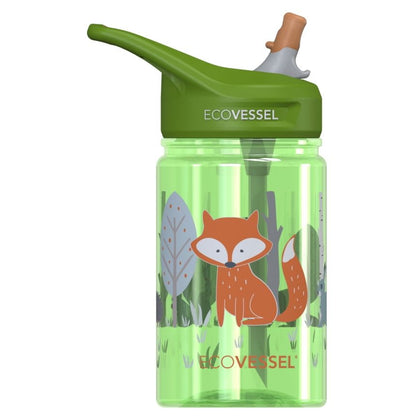 12 oz The SPLASH Kids Tritan Water Bottle with Straw Top Fox