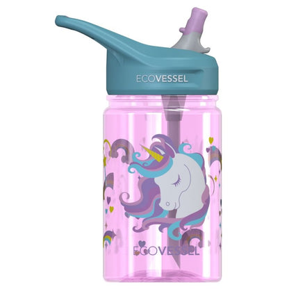 12 oz The SPLASH Kids Tritan Water Bottle with Straw Top Unicorn
