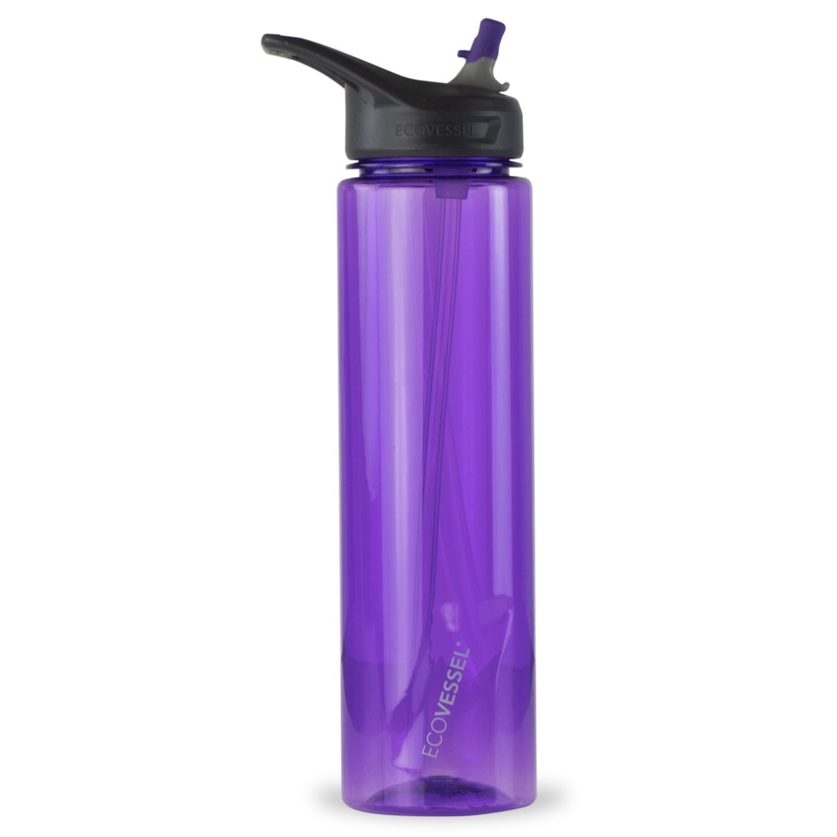 32 oz EcoVessel Wave Sports Water Bottle with Silicone Straw Purple Haze