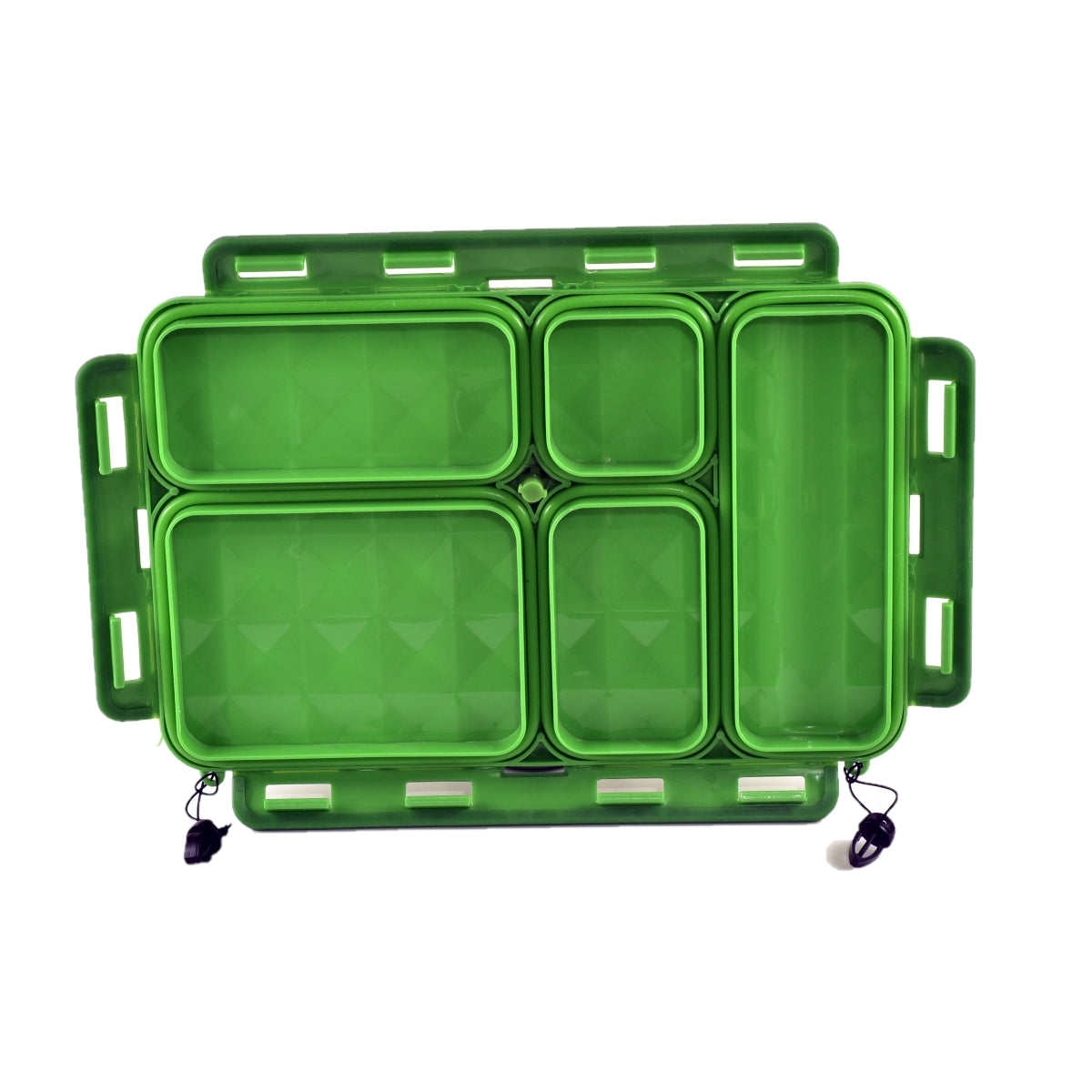 Go Green Lunchbox Replacement Lid Green for Large 5-Compartment Foodbox