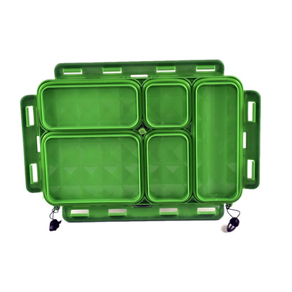 Go Green Lunchbox Replacement Lid Green for Large 5-Compartment Foodbox