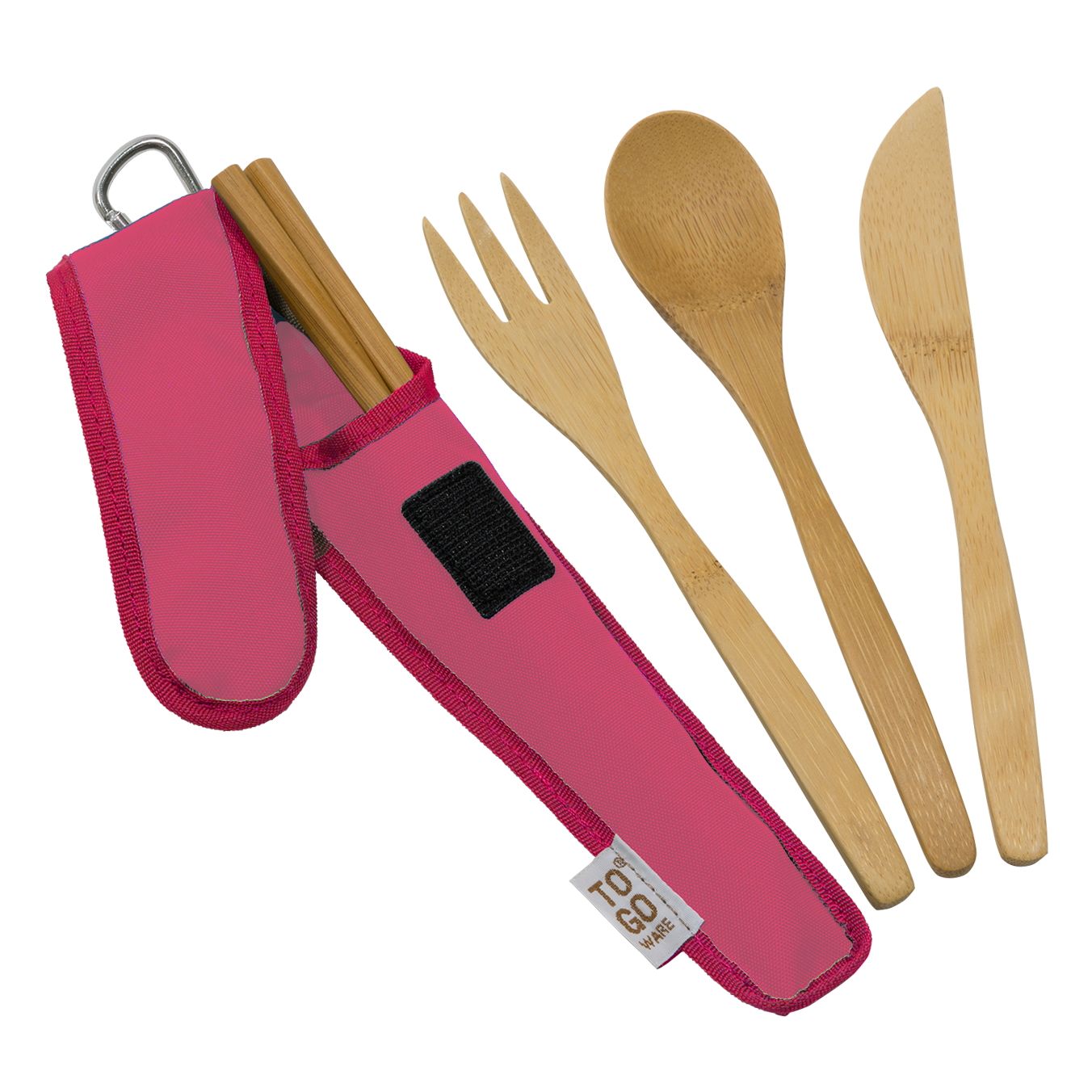 To Go Ware RePETe Bamboo Utensil Set Honeysuckle (Pink)