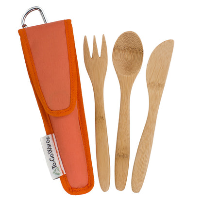 To Go Ware Bamboo Reusable Kids Utensil Set Orange