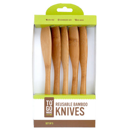 To Go Ware Bamboo Reusable Utensils Multi Pack Knives (Set of 5)