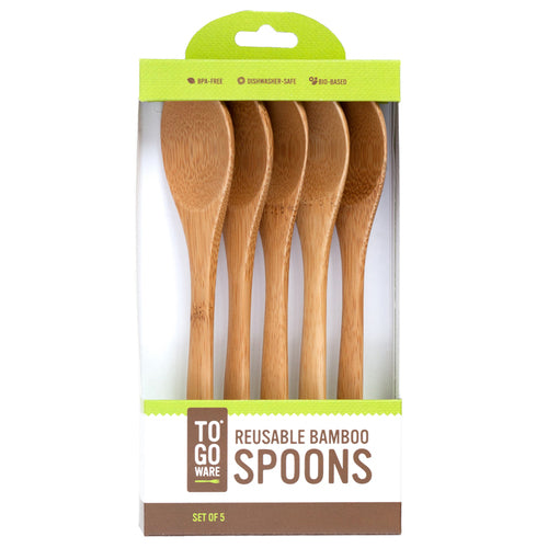 To Go Ware Bamboo Reusable Utensils Multi Pack Spoons (Set of 5)