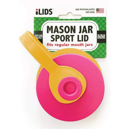 iLid Mason Jar Leak-Proof SPORT Lid, Regular Mouth Hot Pink