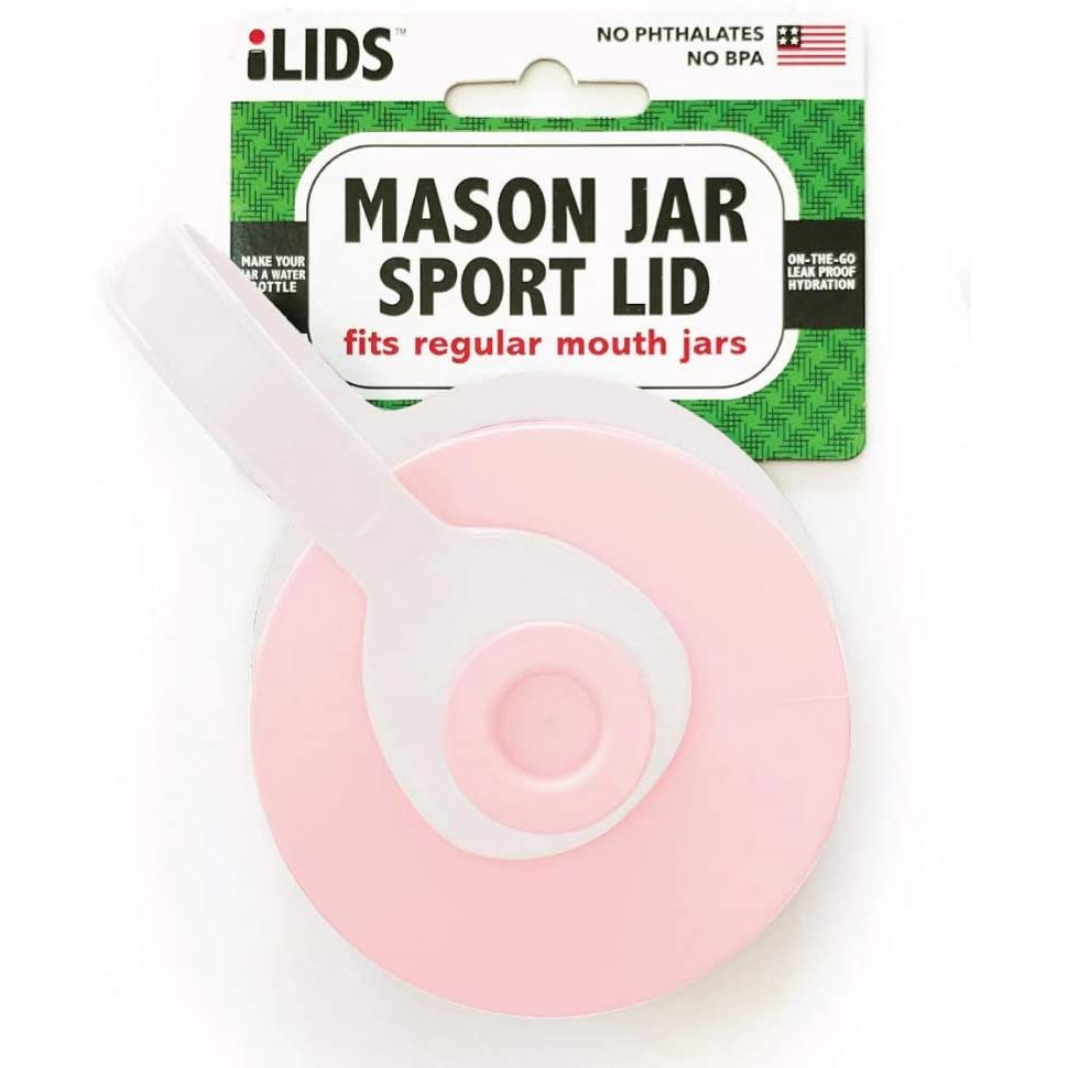 iLid Mason Jar Leak-Proof SPORT Lid, Regular Mouth Pale Pink