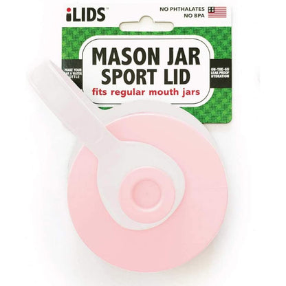 iLid Mason Jar Leak-Proof SPORT Lid, Regular Mouth Pale Pink