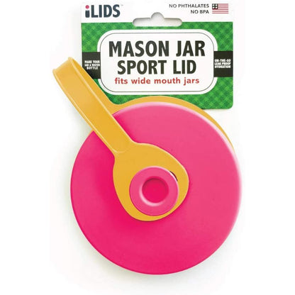 iLid Mason Jar Leak-Proof SPORT Lid, Wide Mouth Hot Pink