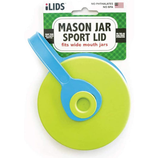 iLid Mason Jar Leak-Proof SPORT Lid, Wide Mouth Lime Green