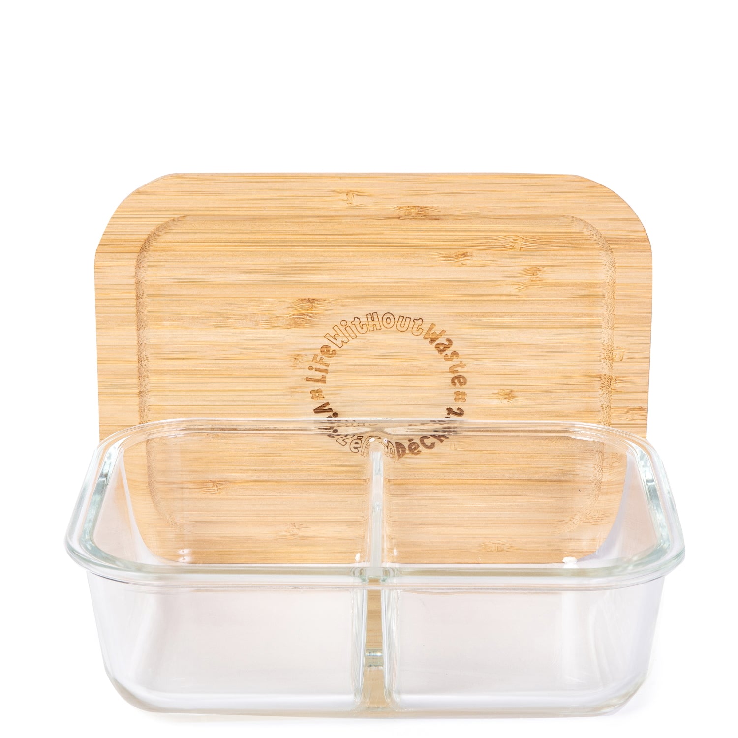 Life Without Waste Divided Glass Lunch Container Small 2-compartment (580 ML)