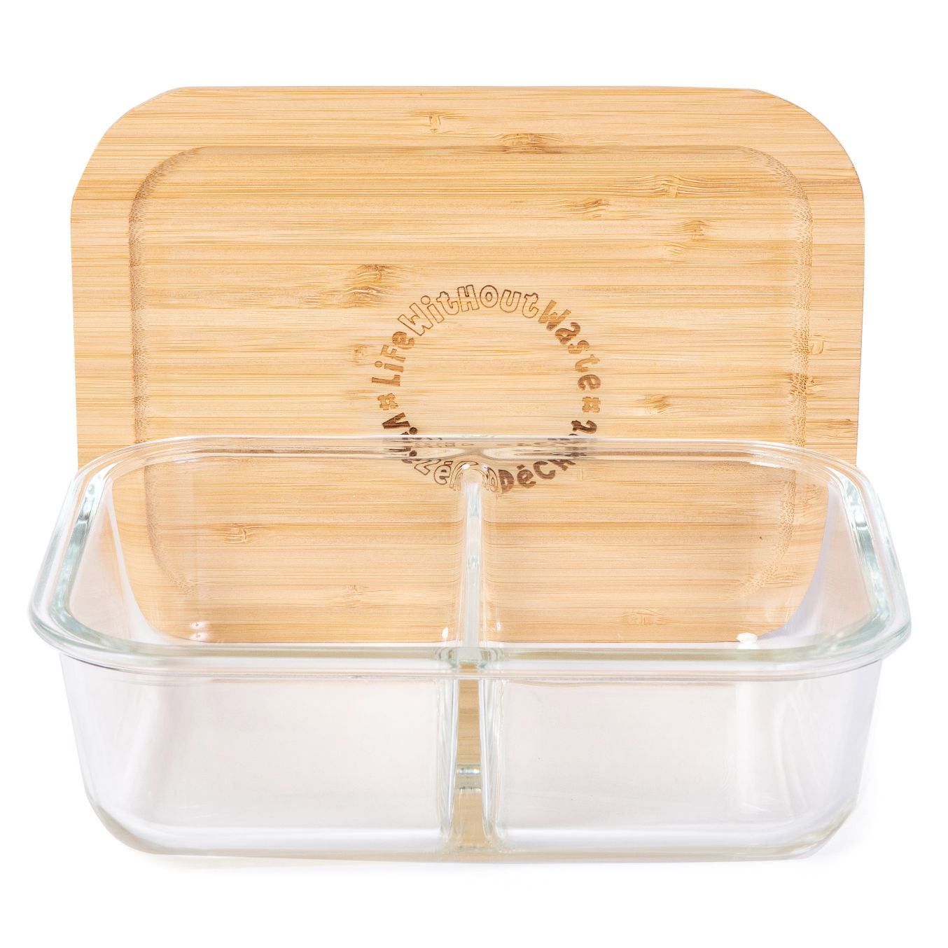Life Without Waste Divided Glass Lunch Container Large 2-compartment (1380 ML)