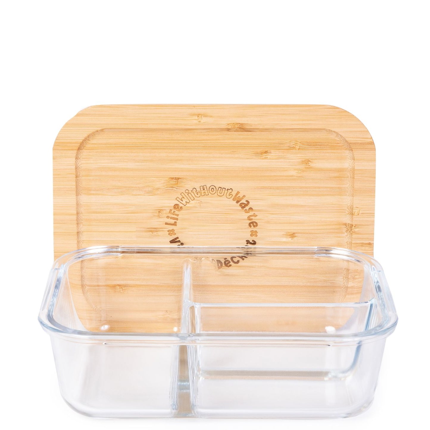 Life Without Waste Divided Glass Lunch Container Medium 3-compartment (930 ML)