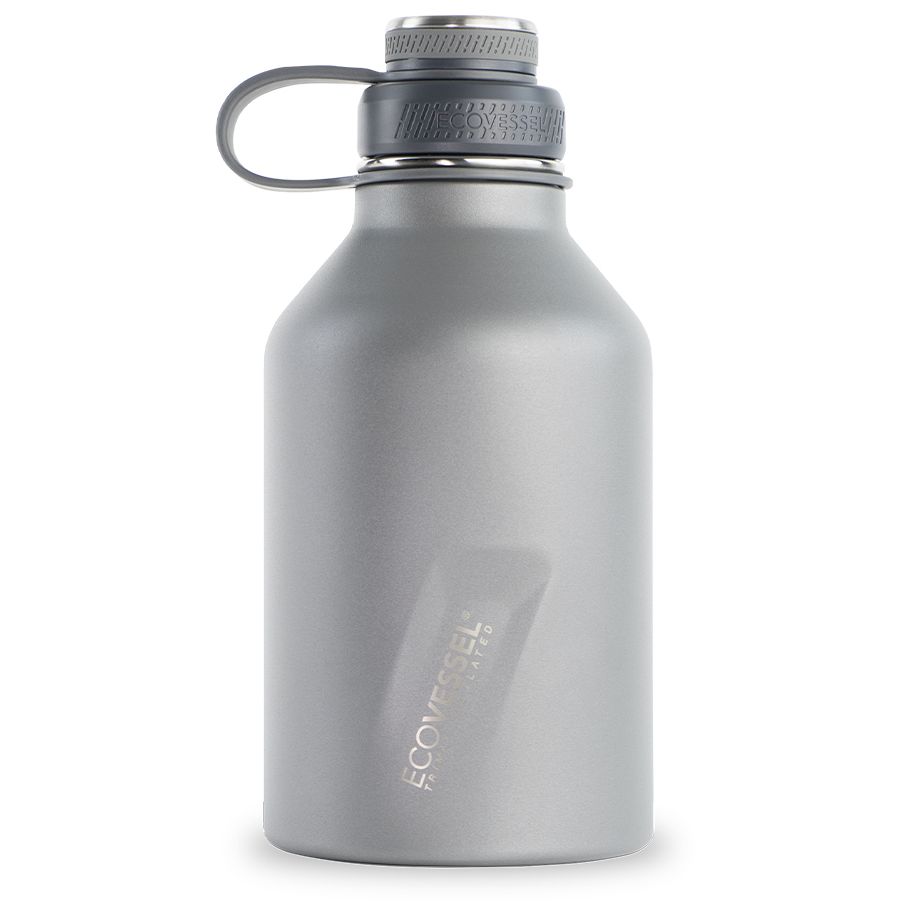 64 oz EcoVessel Boss Triple Insulated Stainless Steel Growler Slate Gray