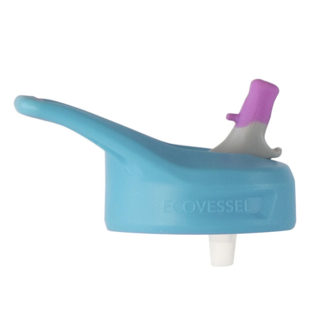 EcoVessel Straw Top Replacement Lid Blue with Pink Spout