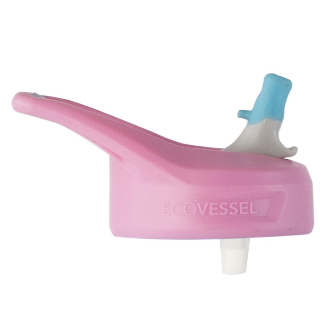 EcoVessel Straw Top Replacement Lid Pink with Blue Spout