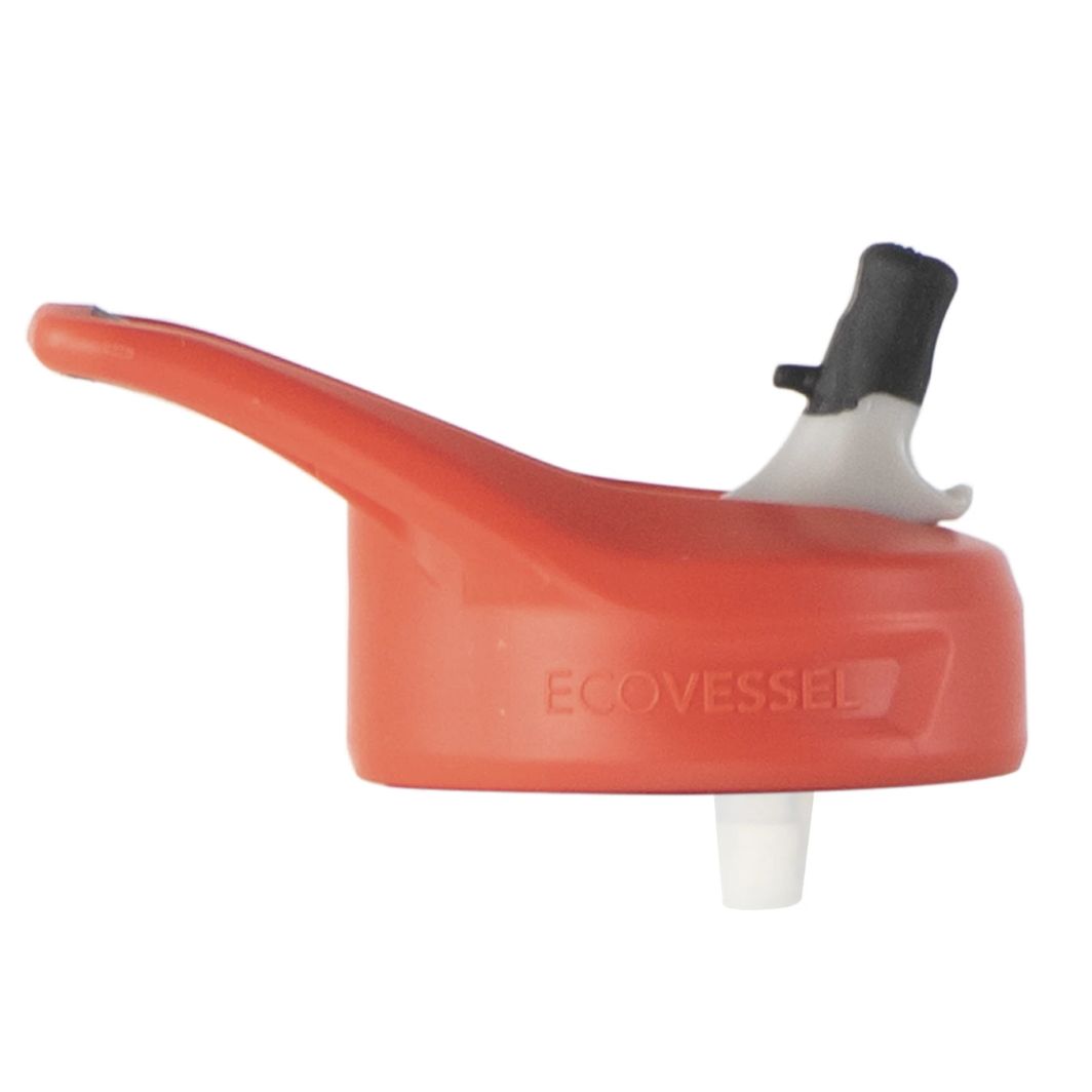 EcoVessel Straw Top Replacement Lid Red with Black Spout