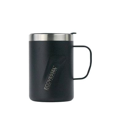 12 oz EcoVessel Insulated Coffee mug, The Transit Black Shadow