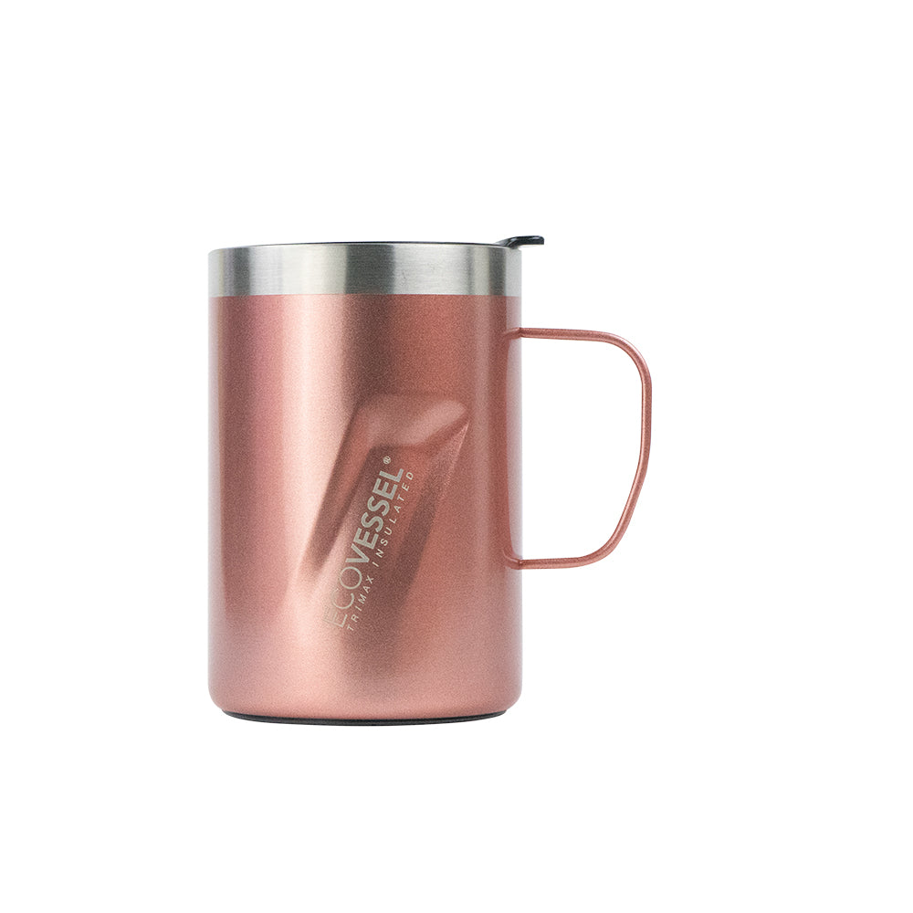 12 oz EcoVessel Insulated Coffee mug, The Transit Rose Gold