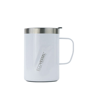 12 oz EcoVessel Insulated Coffee mug, The Transit White Pearl
