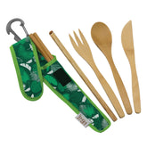 To Go Ware RePETe Premium Bamboo Utensil Set Green Tropics
