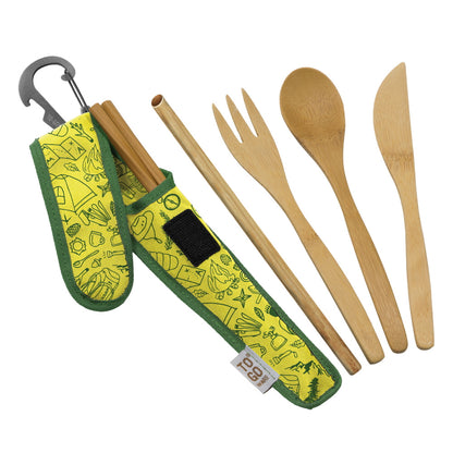 To Go Ware RePETe Premium Bamboo Utensil Set Happy Camper