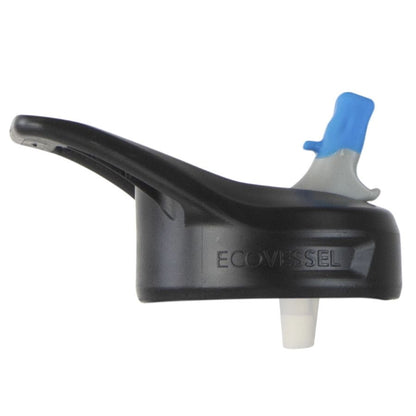 EcoVessel Straw Top Replacement Lid Black with Blue Spout