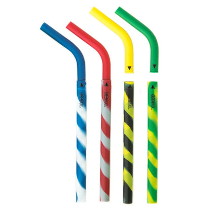 GreenPaxx Silicone 2-piece Reusable Straws Athletic Stripes (Pack of 4)