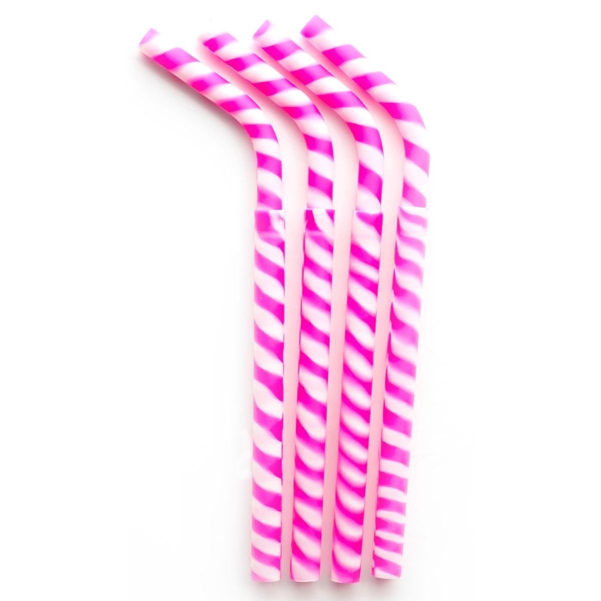 GreenPaxx Silicone 2-piece Reusable Straws Pink Striped (Pack of 4)