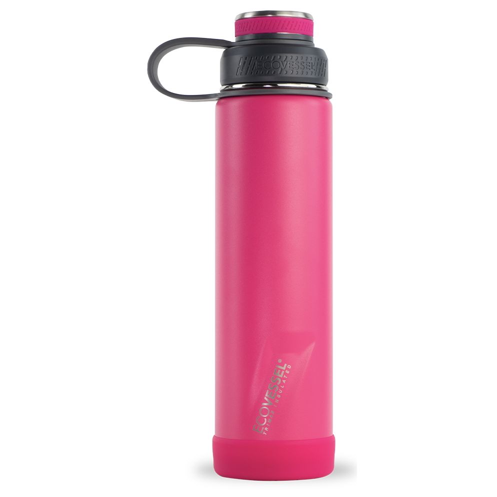 24 oz EcoVessel Boulder Insulated Stainless Steel Water Bottle Wild Magenta