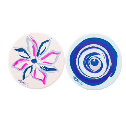 GreenPaxx Cool Cap Universal Silicone Cup Lids (2-pack) Pretty Pastels