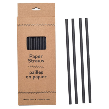 Life Without Waste Paper Straws (24-pack) Black